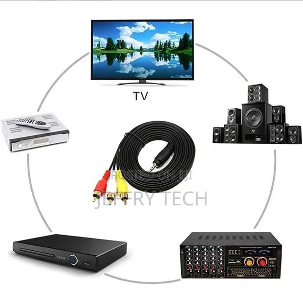 3.5 Mm to 3rca Av Audio Video Aux Cable for Smartphones,Mp3, Tablets - thumbnail 4