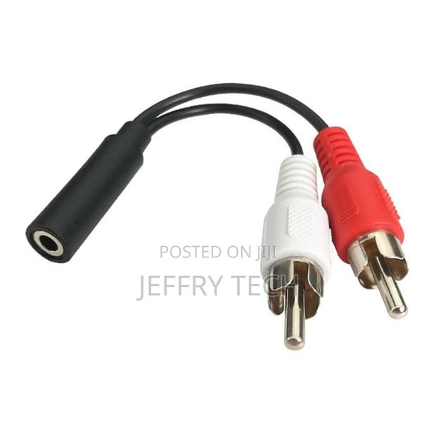3.5mm Female to 2 Rca Male Stereo Audio Y Cable Adapter