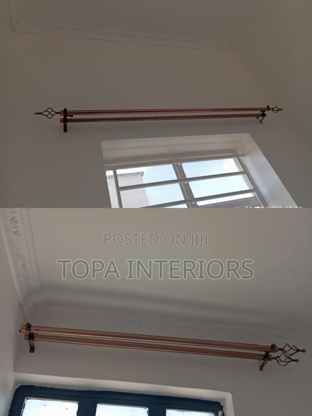 Affordable Brown 2 Metres Double Adjustable Window Curtain Rods - main view