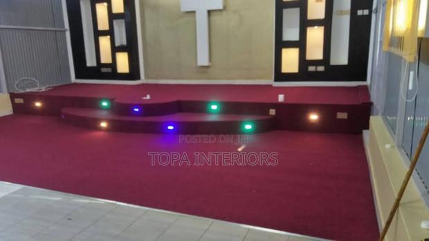 Maroon Church Decoration Altar Carpets Flooring Rugs Installation