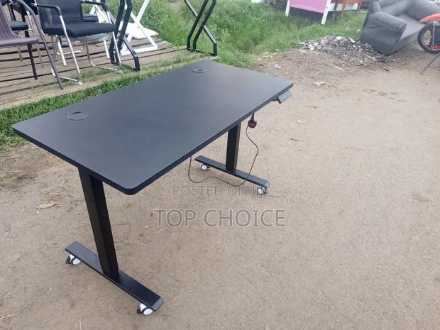 All Black Adjustable Table - main view