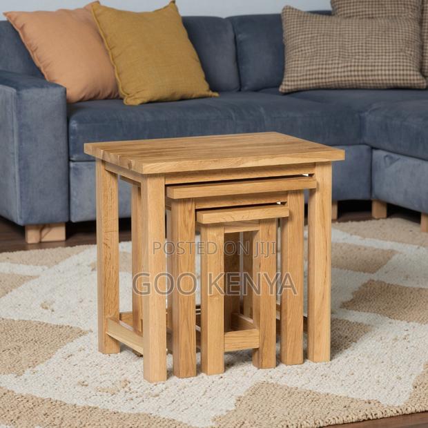 Home Tables; Set of Wooden Nesting Coffee Tables for Living Room