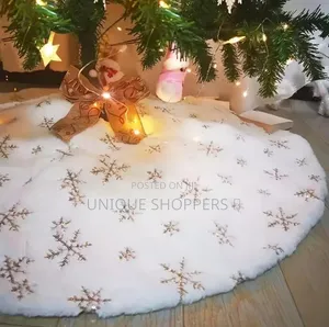 White *Christmas Tree Skirt* Price: 1350 Size 90 Cm Gold Pr
