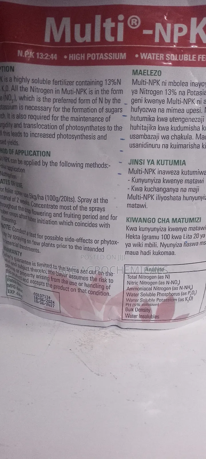 Multi-NPK 1kg Foliar Fertilizer