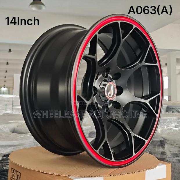 14" Inch Offset Alloy Rims for a 2018 Toyota Probox Matte Black Color