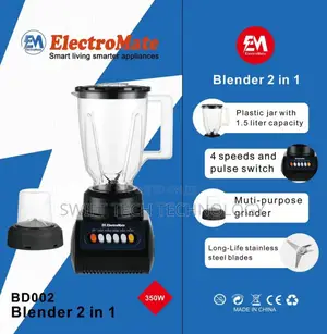 Electromate Blender 2 In1 Blender 4 Speed