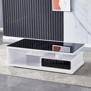 Home Table; Glass Top Coffee Table With Hidden Storage Drawers