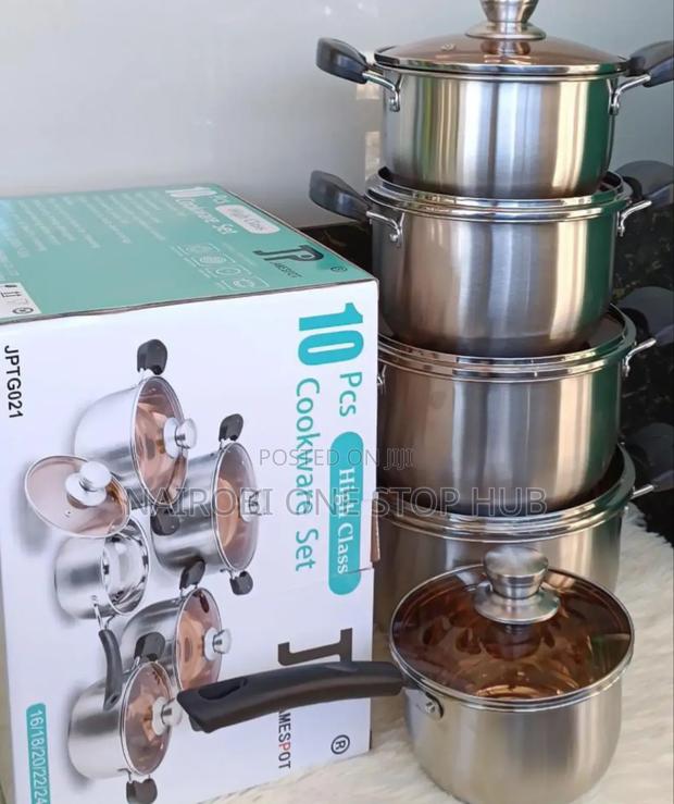 10pcs Jp Stainless Cookware With Lids