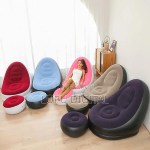 *Inflatable Sofa Seat With Foot Stool and Manual Pump