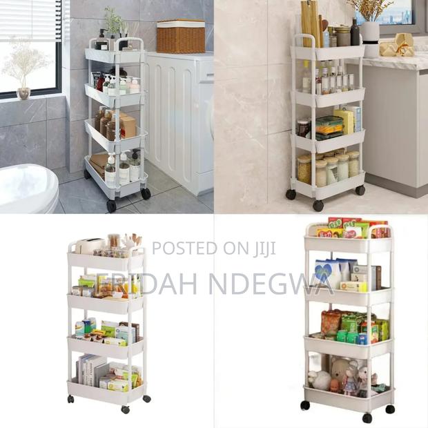 * Restocked 4 Tier Multifunctional Organiser Rack Hard Plastic - thumbnail 3