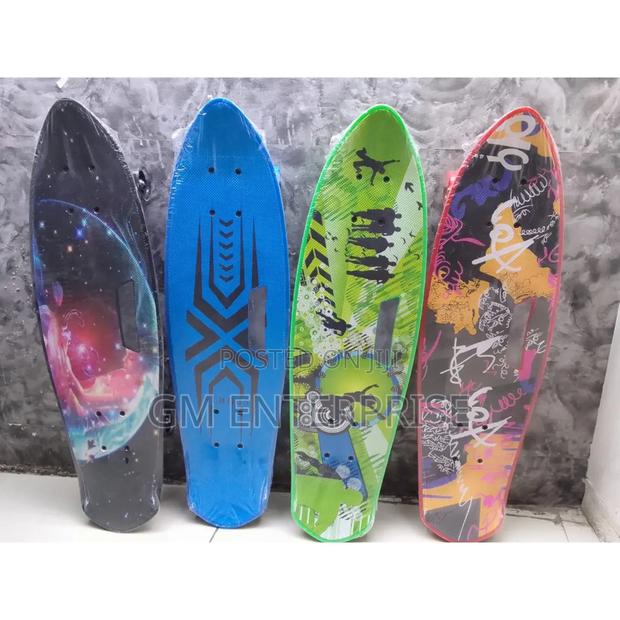 Graphic Fish Shape Skate Board