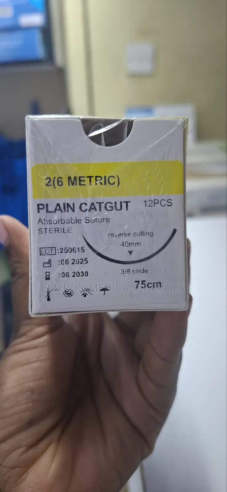 Absorbant Suture2(6 Metric)Reverse Cutting
