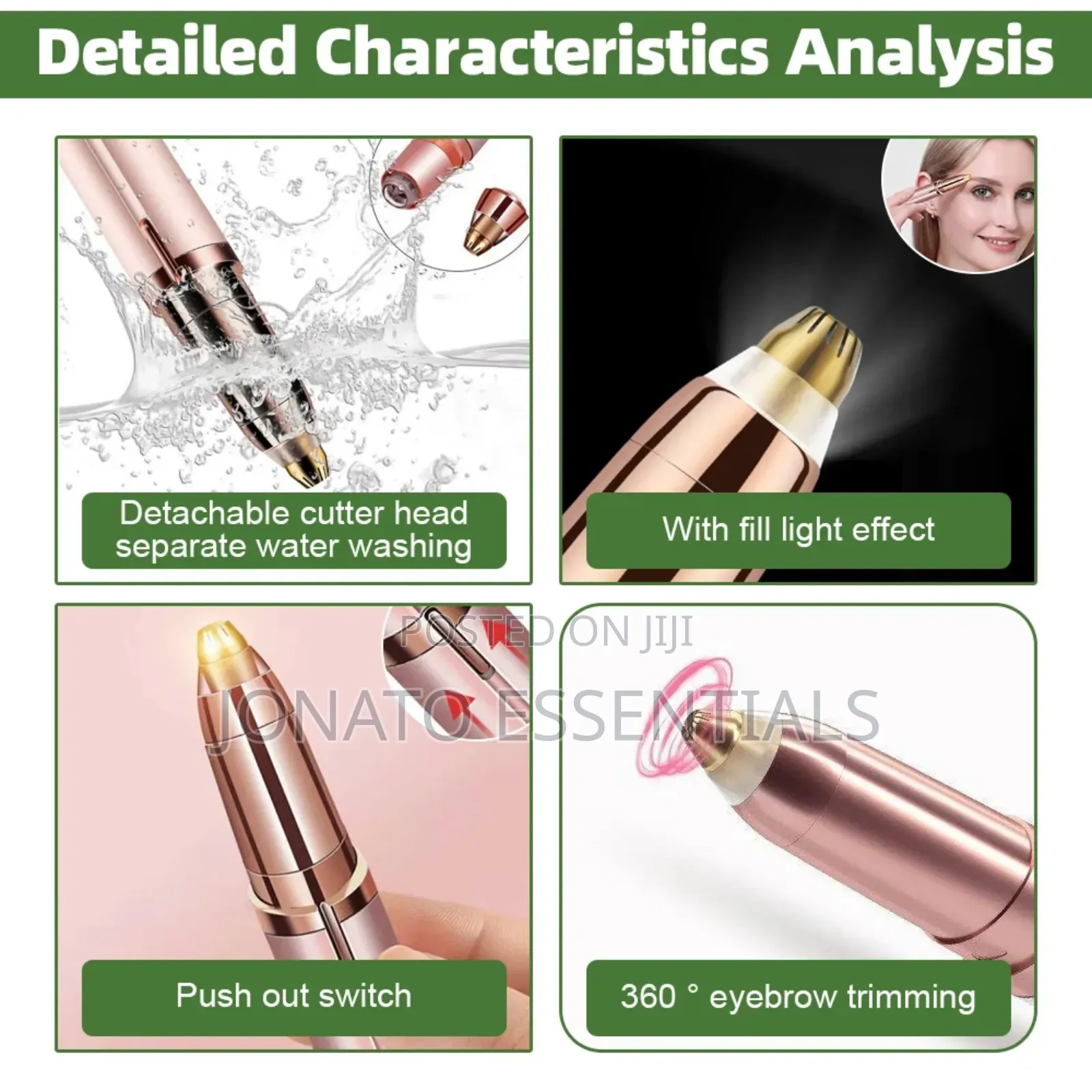 Electric Eyebrow Trimmer Pen Painless Facial Hair Remover Shaper