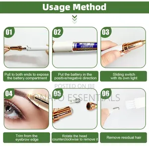 Electric Eyebrow Trimmer Pen Painless Facial Hair Remover Shaper
