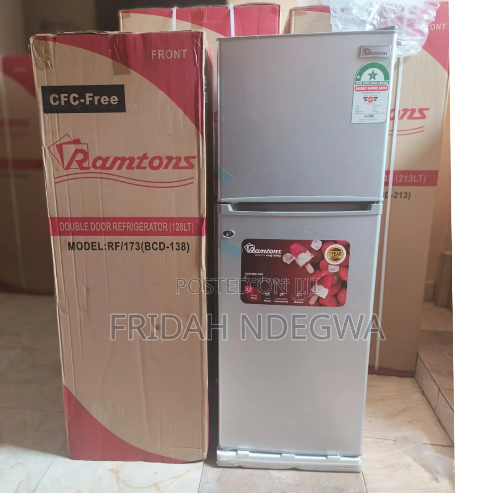 Ramtons Rf/173, 2 Door Direct Cool Fridge, 128 Litres - Silver