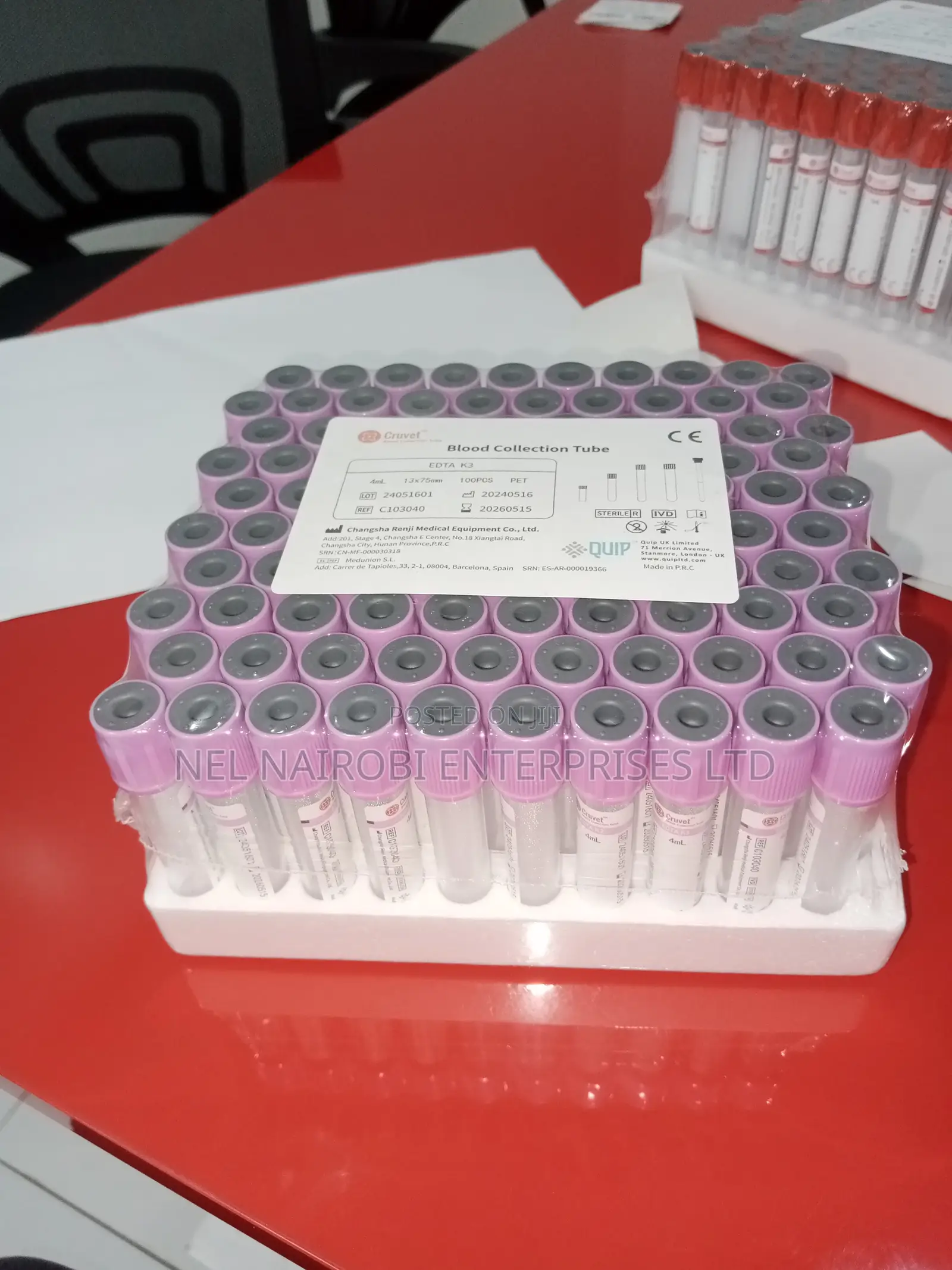 Pet 4ml Blood Collection Tubes Edta 13 X 75mm (100's)