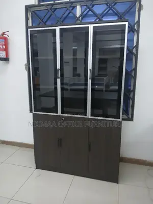 Advanced Glass Wood Storage Cabinet
