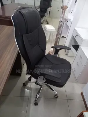 Black Chrome Finish High-Back Ergonomic Chair