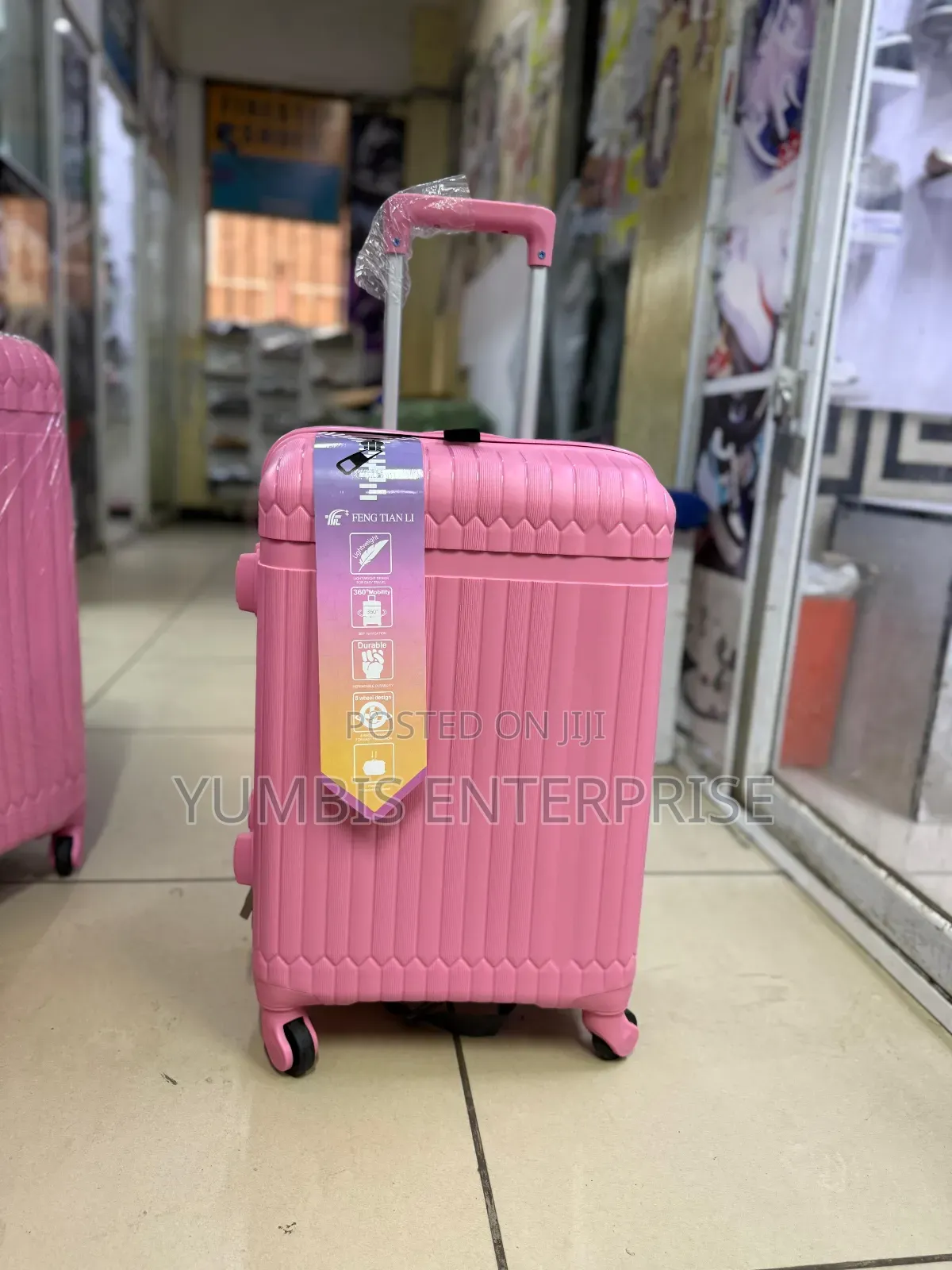 Hot Pink Small Rubber Suitcase