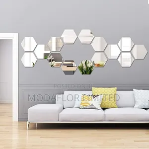 Decorative Hexagon Mirror Stickers – Modern Wall Design in Nairobi