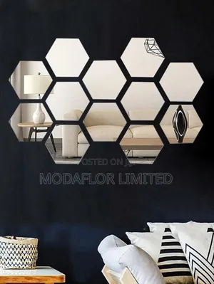 Modern Hexagon Mirror Tiles for Office Salon Wall Decoration