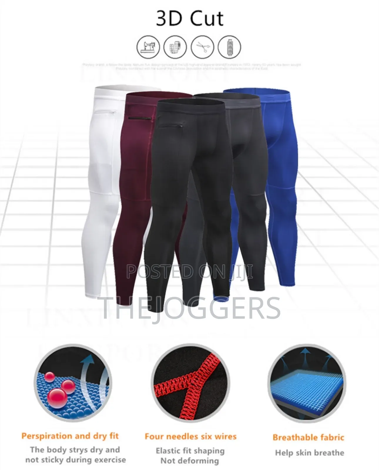Men's Compression Pants Zipper Pocket Quick Dry Skinny Pants