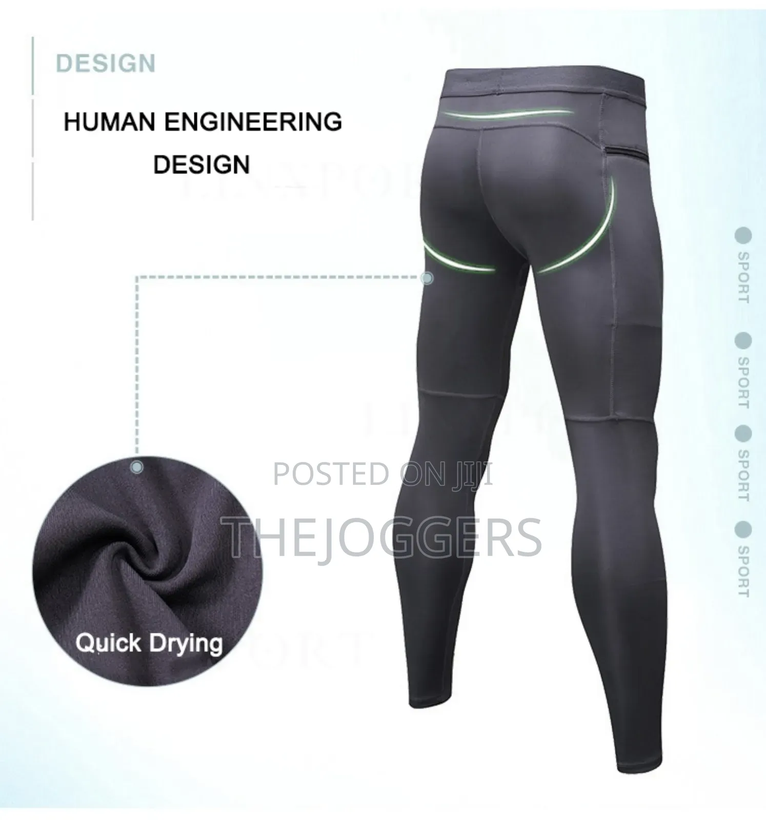 Men's Compression Pants Zipper Pocket Quick Dry Skinny Pants