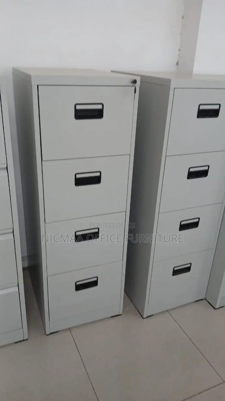 Streamlined Storage for Modern Workspaces Metallic Cabinet