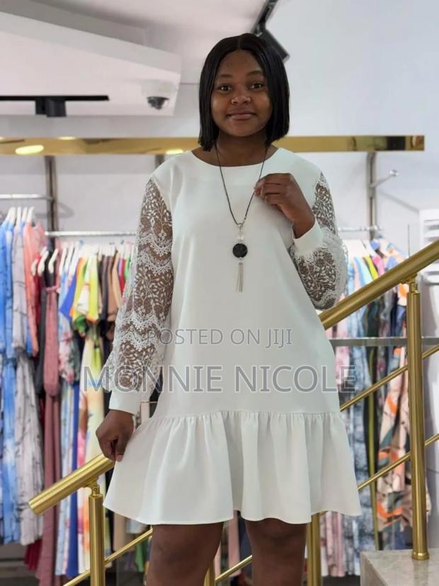 Stylish White Shift Dress - thumbnail 3