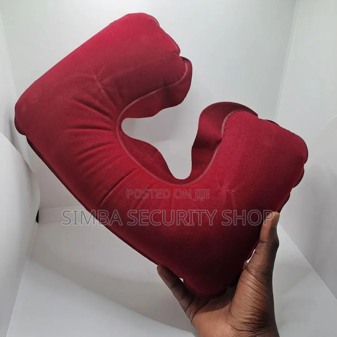 U-Shaped Inflatable Travel Neck Pillow for Airplane Road Trips Camp