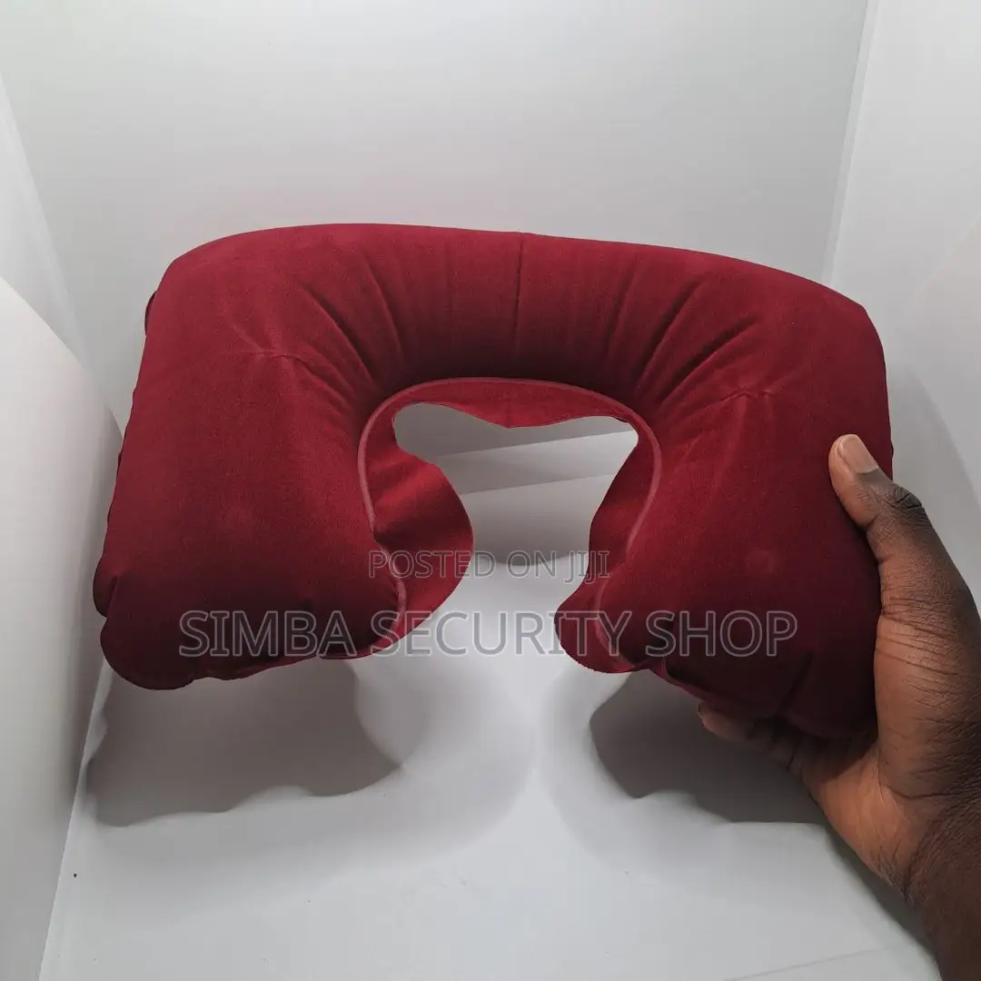 U-Shaped Inflatable Travel Neck Pillow for Airplane Road Trips Camp