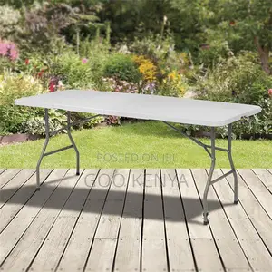 Home Dining Table; Portable Folding Outdoor White Table Plastic Design
