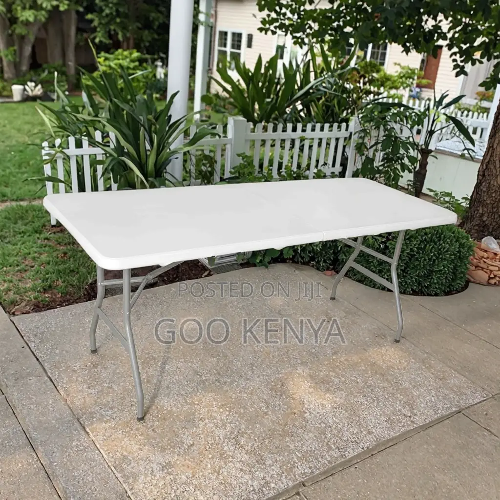 Home Dining Table; Portable Folding Outdoor White Table Plastic Design