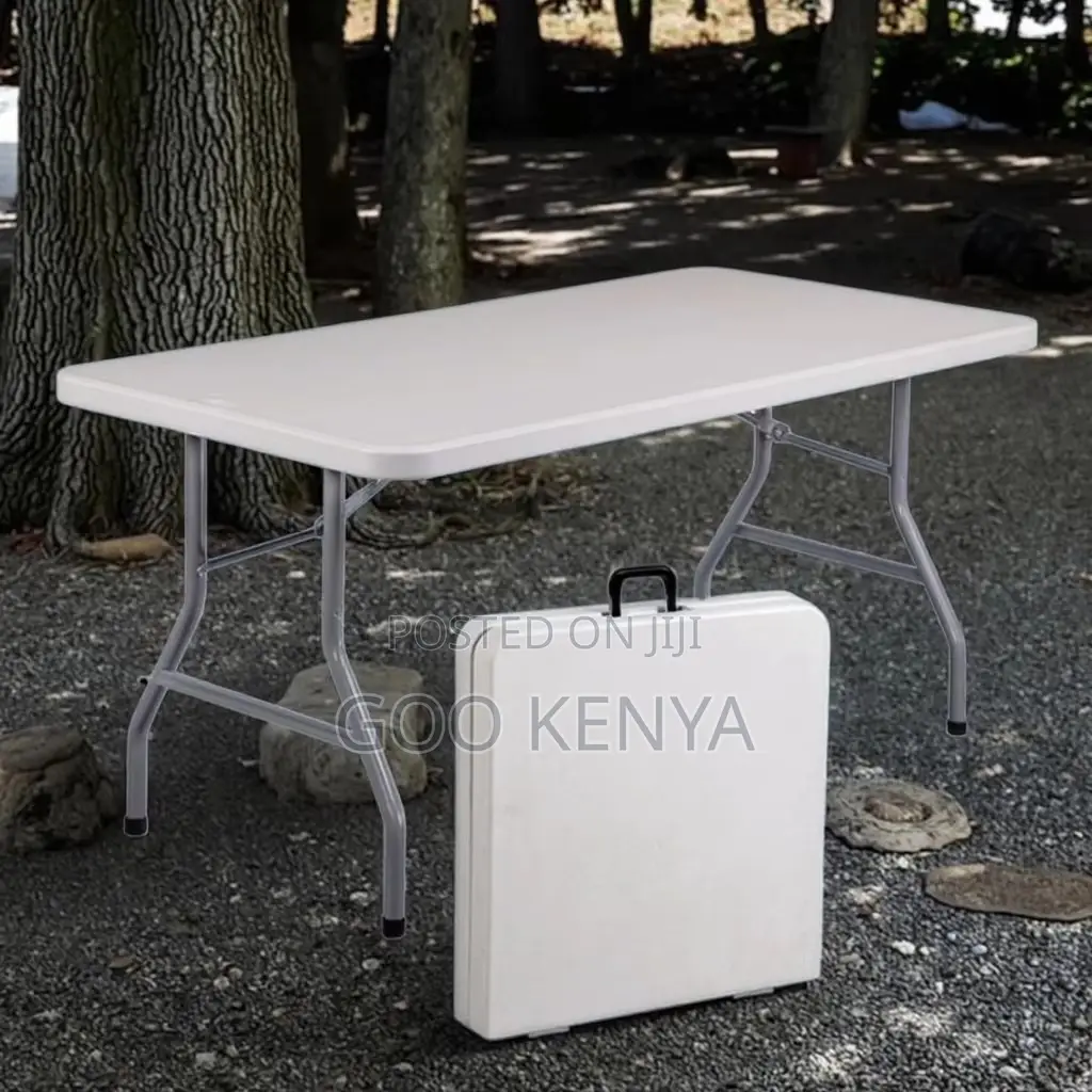Home Dining Table; Portable Folding Outdoor White Table Plastic Design