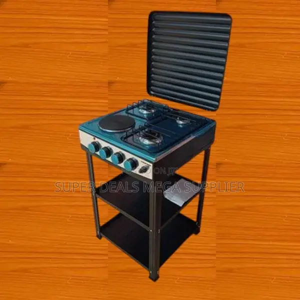Heavy Duty Design Eurochef 3 Burner Gas Cooker With Storage Shelves