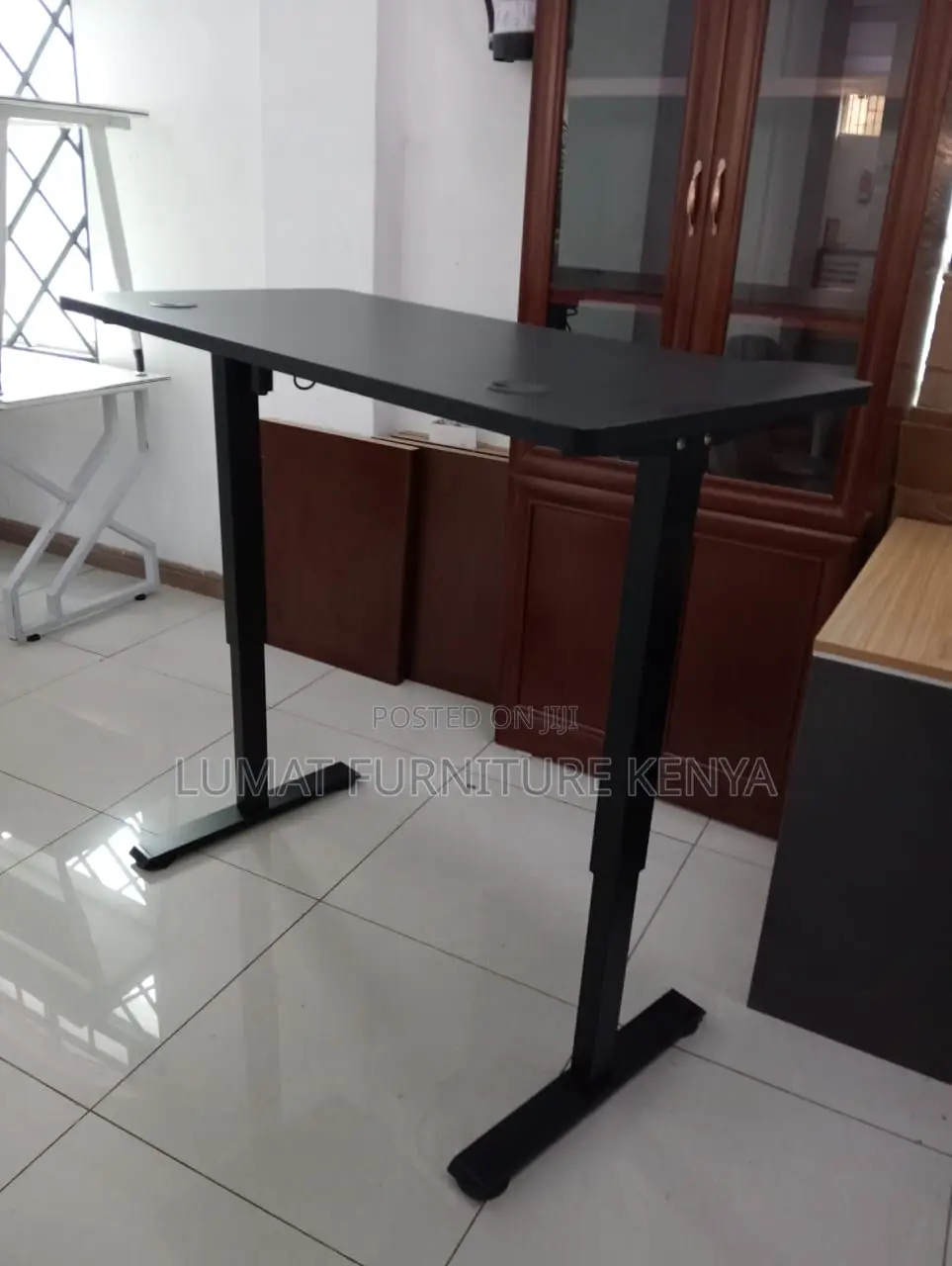 Black Motorized Standing Desk 1.2m