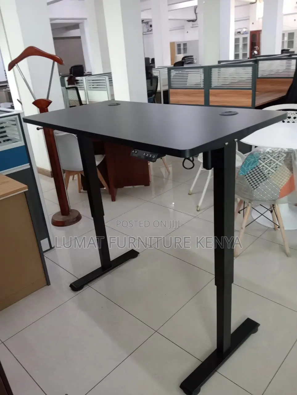 Black Motorized Standing Desk 1.2m