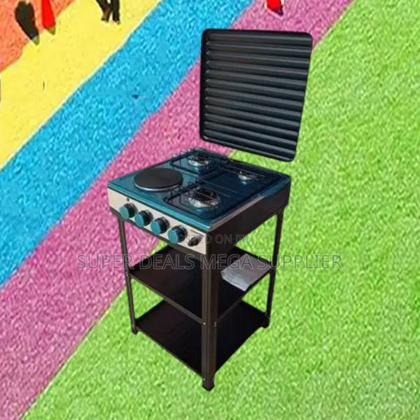Easy to Clean Eurochef 3 Gas 1 Electric Standing Cooker With Shelves