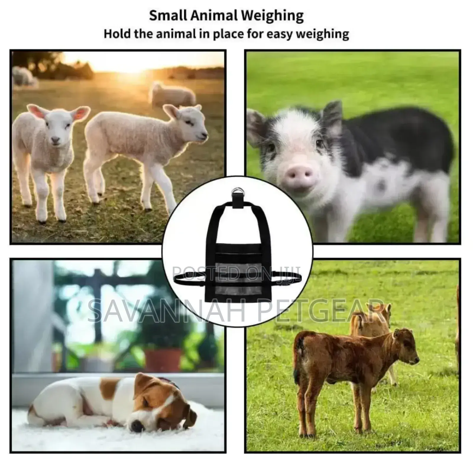 Small Animals Collapsible Weighing Harness Bag for Calves, Sheep Goats