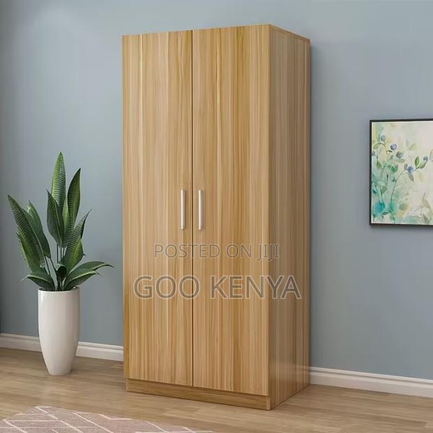 Home Wardrobe; Durable Wooden 2-Door Closet for Home Storage