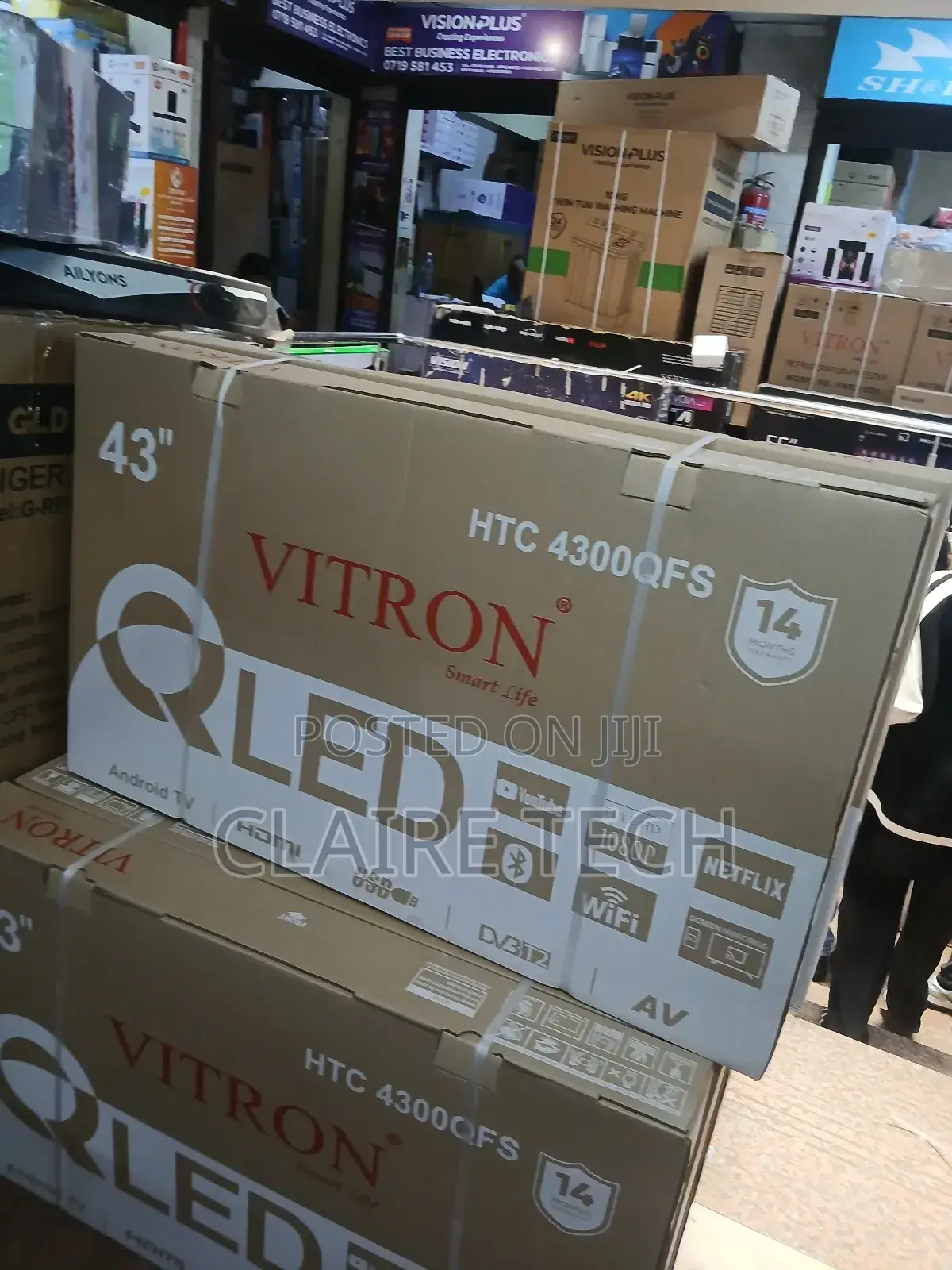 Vitron Htc4300qfs 43 Inch Qled Tv FHD Smart Android Tv,Bluetooth