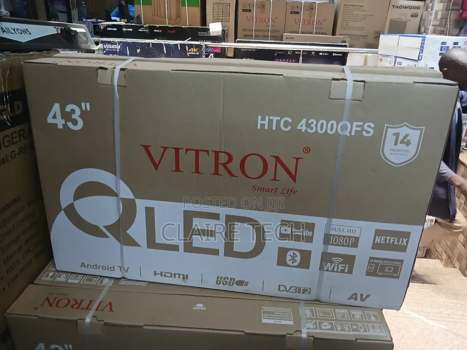 Vitron Htc4300qfs 43 Inch Qled Tv FHD Smart Android Tv,Bluetooth