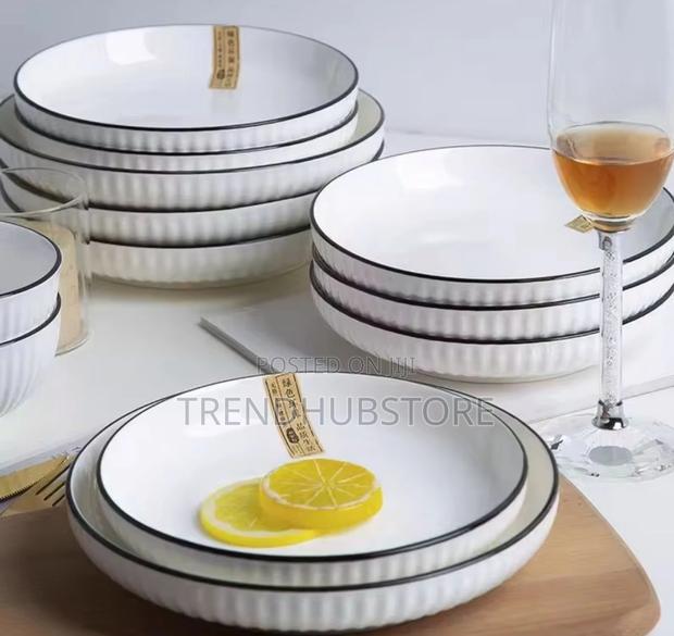 Japanese ‘8’ Inch Big Dinner Plates – 6pcs Premium Ceramic Set - thumbnail 3