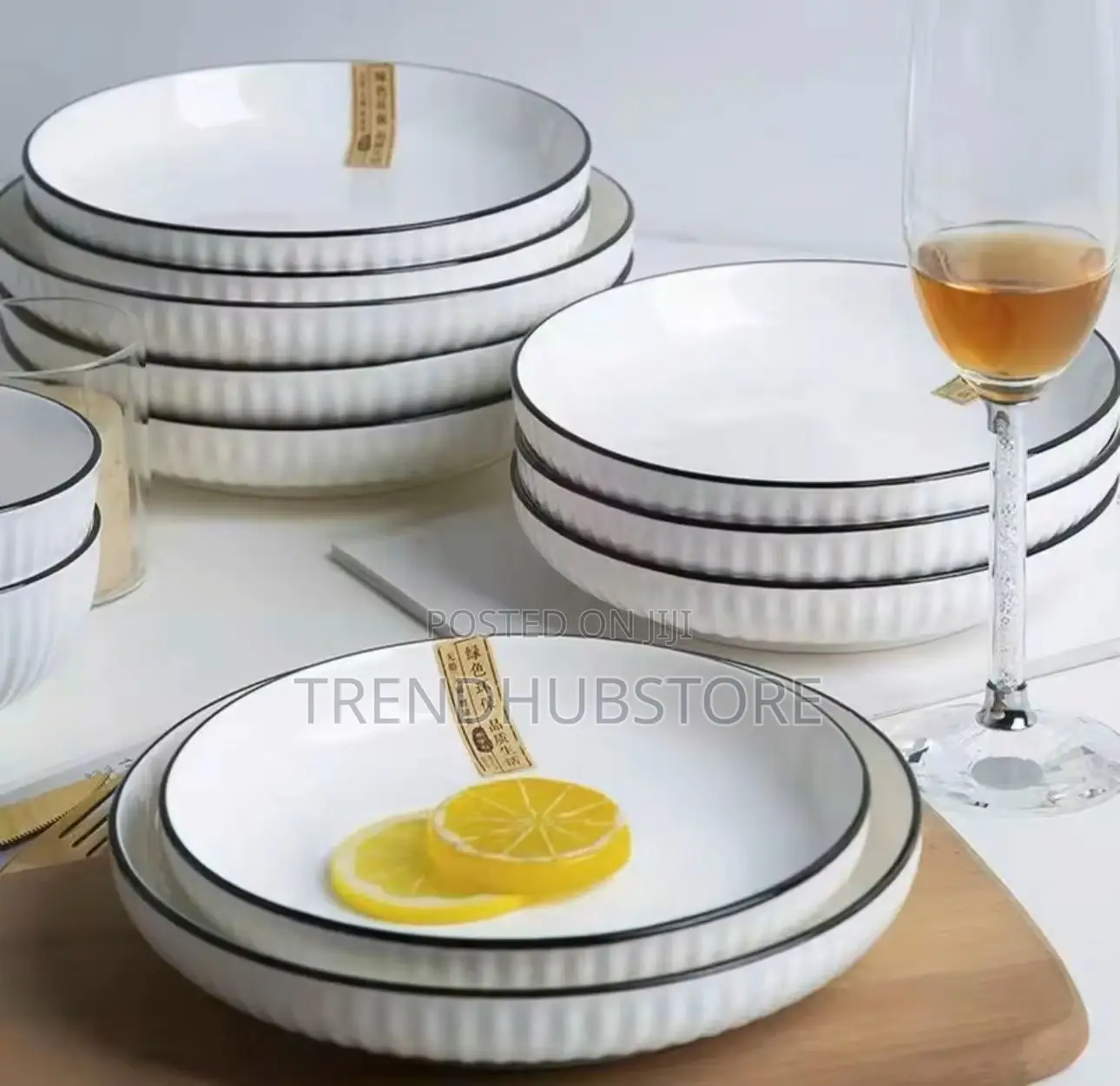 Japanese ‘8’ Inch Big Dinner Plates – 6pcs Premium Ceramic Set