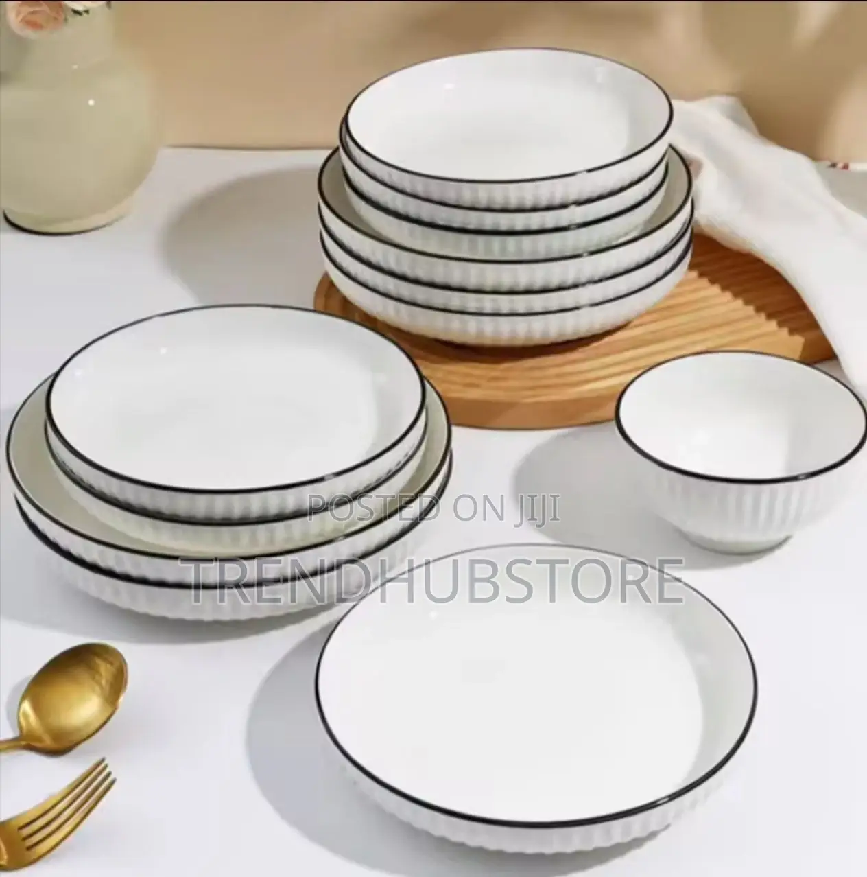 Japanese ‘8’ Inch Big Dinner Plates – 6pcs Premium Ceramic Set