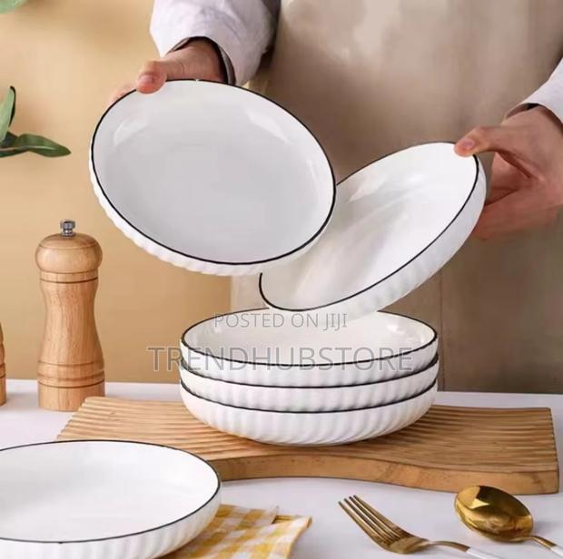 Japanese ‘8’ Inch Big Dinner Plates – 6pcs Premium Ceramic Set - thumbnail 12