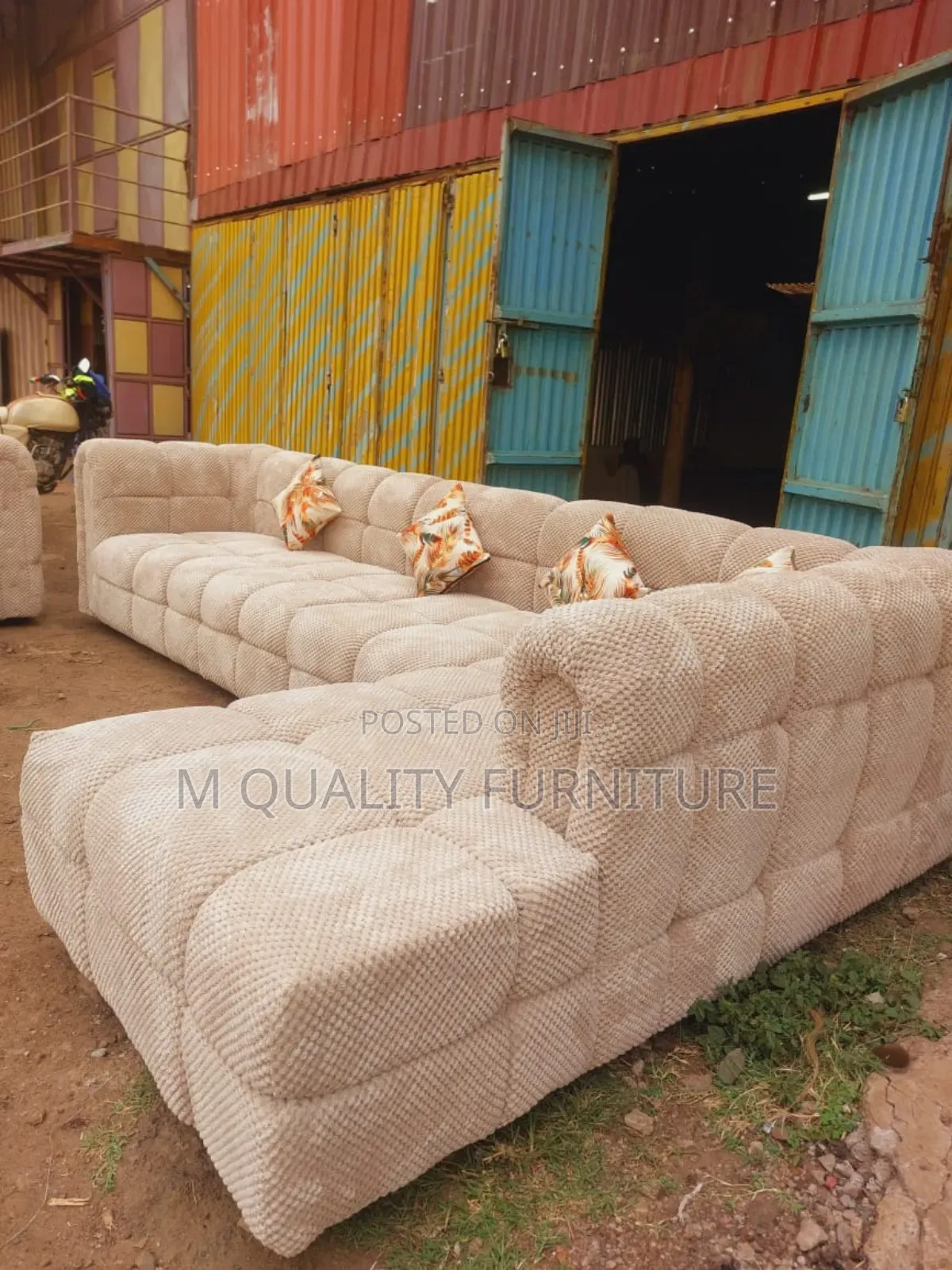 7 Seater Brown Bubble Sofas