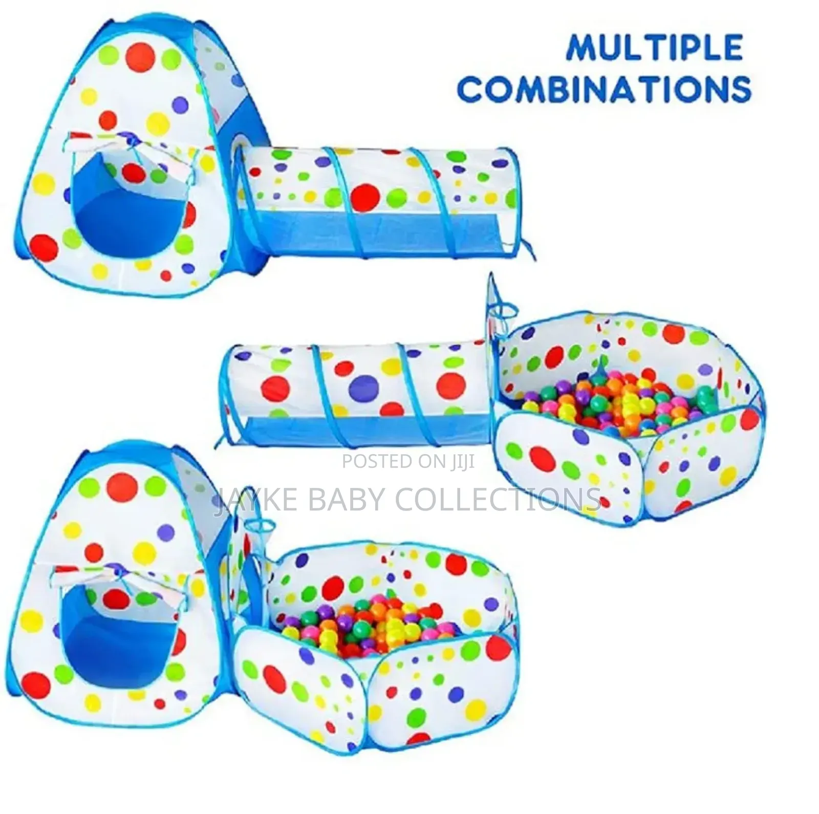 3-in-1 Kids Play Tent With Tunnel Ball Pit