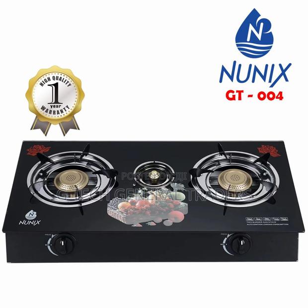 Nunix 3burner Glass Top Auto Ignition Gas Stove