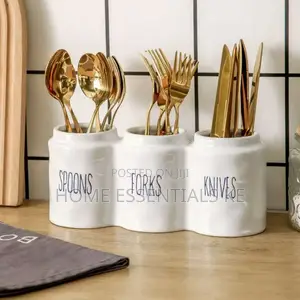 3 Compartment Ceramic Cutlery Holder
